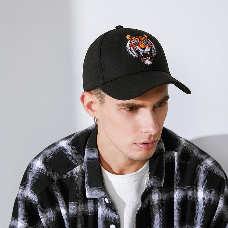 Весна и осень корейская версия с жестким карнизом тигровая вышитая кепка мужская вышитая кепка больших размеров уличная бейсболка