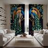 2 шт. HD Digital Blue Series Auscious Peacock Curtains Home Decorating Style Decorating Living Room Bedroom Rodding Curtain