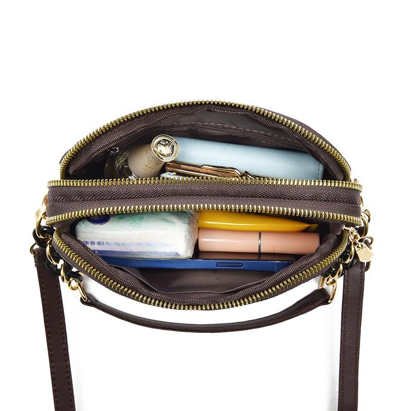 Популярная маленькая сумка, новая женская сумка через плечо с принтом, мягкая кожаная двухслойная сумка через плечо большой емкости