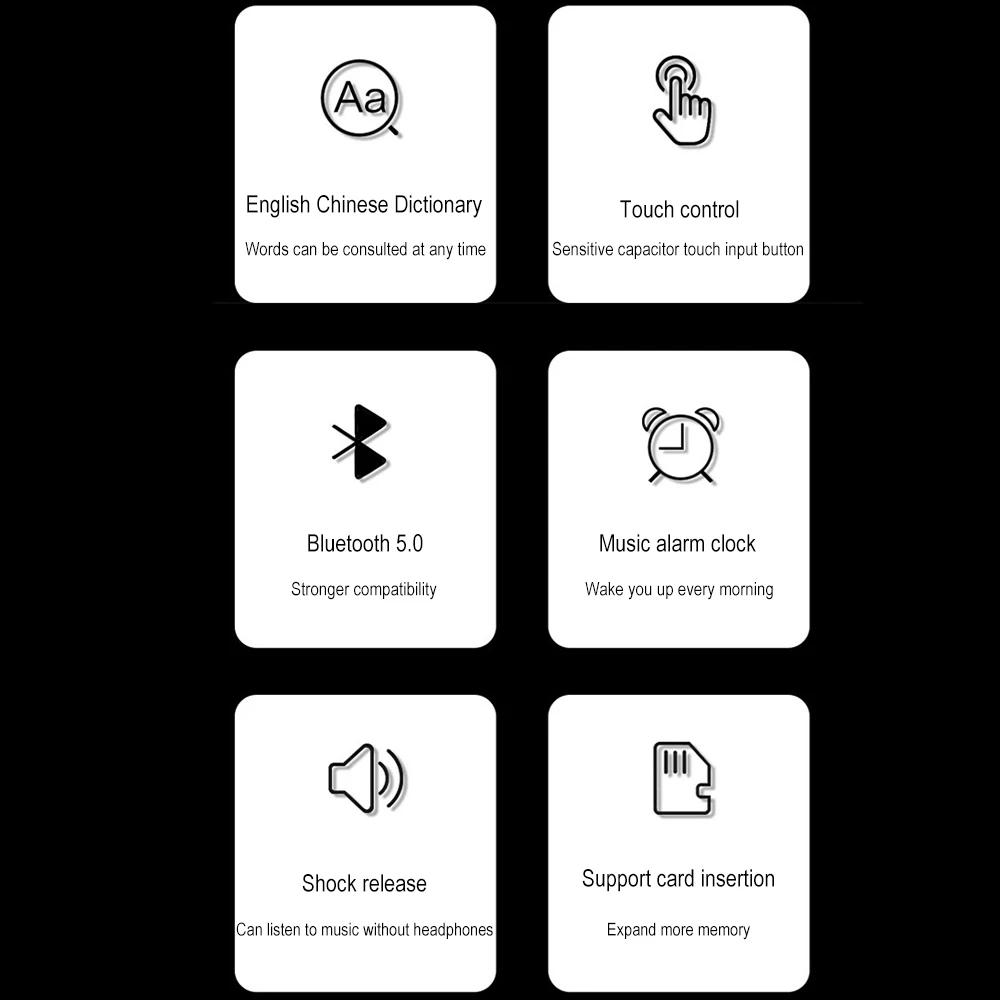2025 Новый MP3-плеер Bluetooth 5.0 MP4-плеер HiFi Lossless Music Player Портативный аудиоплеер Walkman с FM/электронной книгой/диктофоном/Mp3