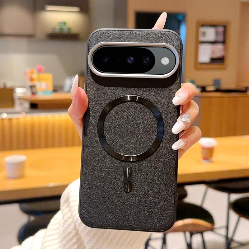 Роскошный Минимализм Чехол для Телефона из Кожи с Рисунком Личи Для Google Pixel 10A 10 Pro XL 9 Pro 9A для Magsafe Ударопрочный Защитный Чехол