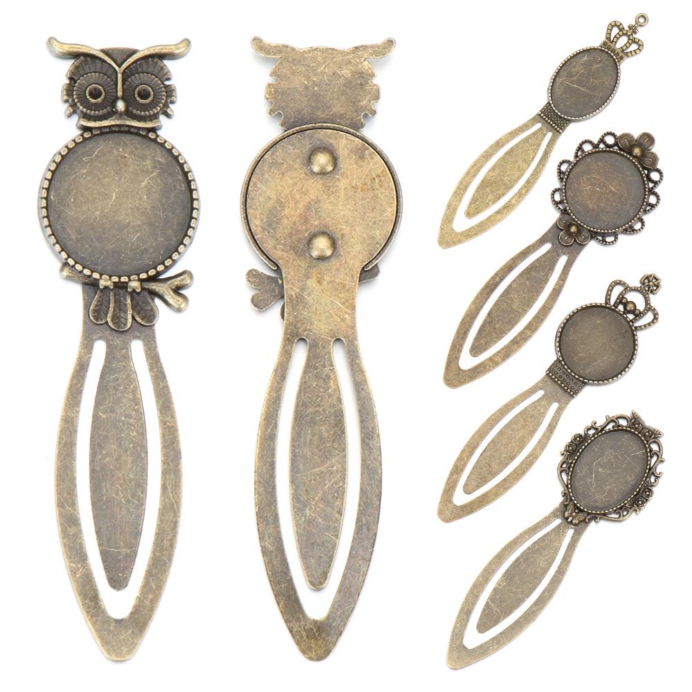Bronze Color Retro Vintage Cabochon Base Cameo Setting Iron Metal Bookmark Cabochon Settings
