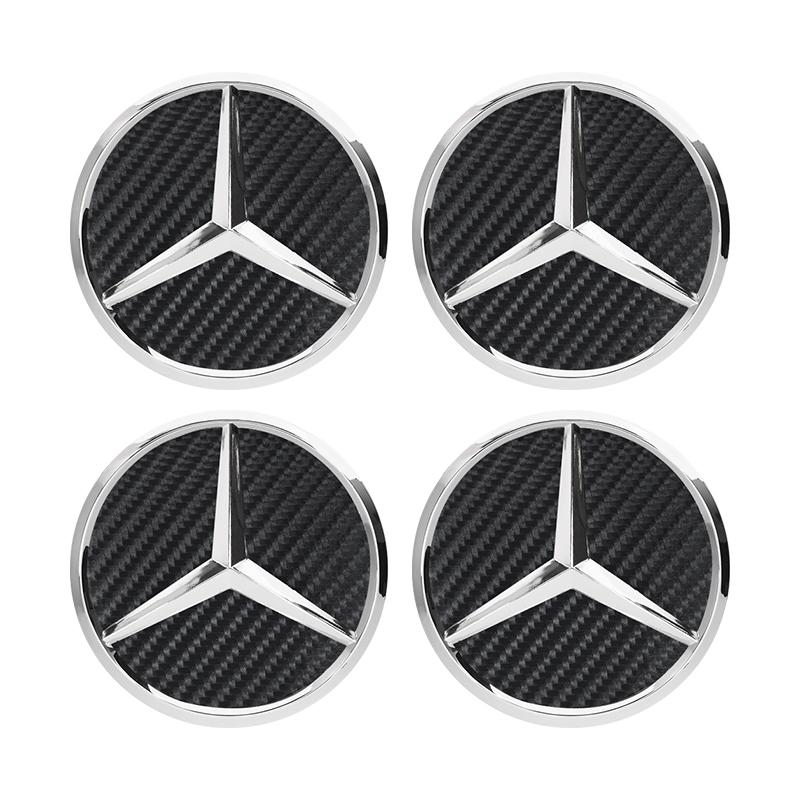 VFO1 4Pcs Car Wheel Center Hub Caps Emblem Covers Decor Accessories For Mercedes Benz AMG GLE GLC W204 W205 W203 W211 W212 W213 W169.