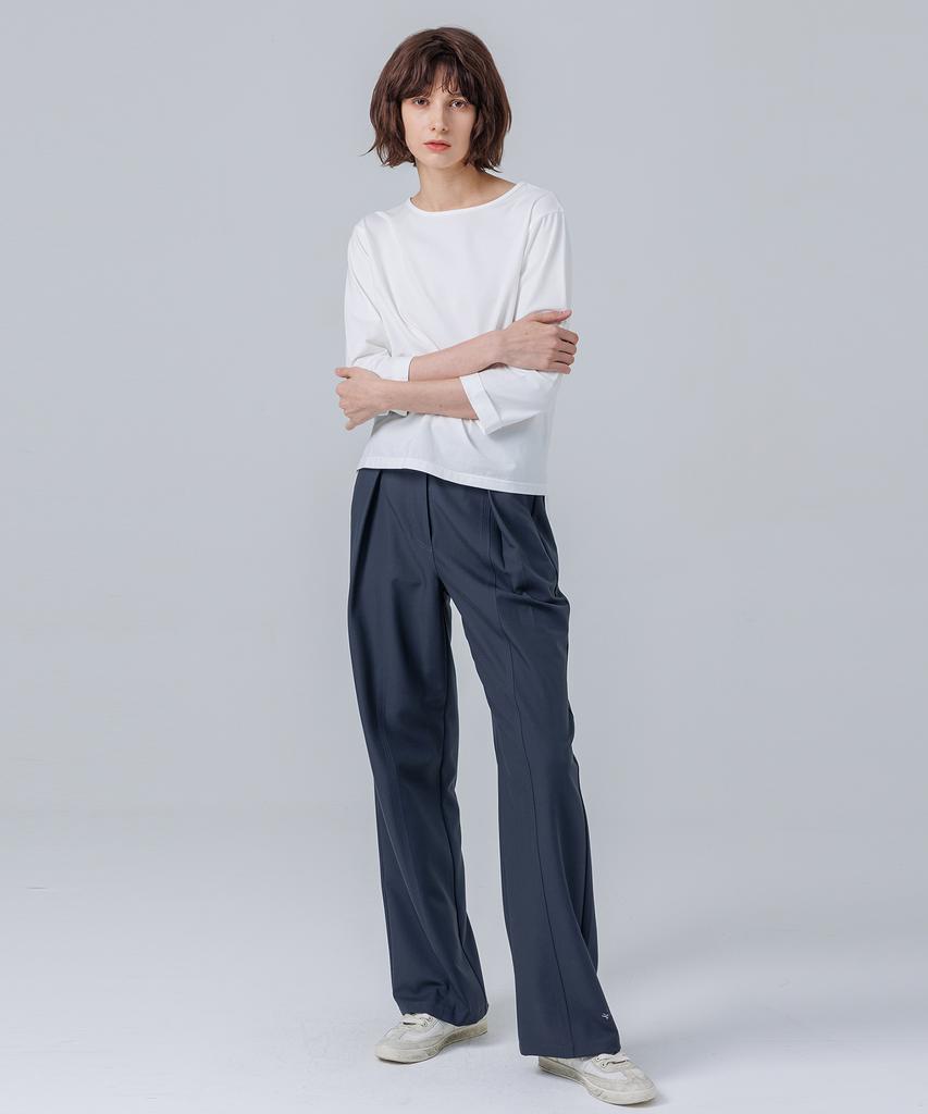 PAGE Pintuck Elastic Pants_Charcoal