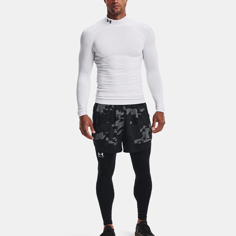 Under Armour Футболка ColdGear® Solid Mock Neck с длинным рукавом, мужская, белая 1366072-100