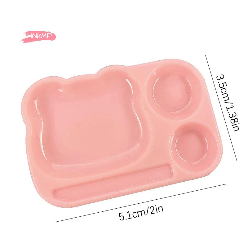 1 шт. Мультяшная палитра для нейл-арта, пластиковый лоток для смешивания гель-лака, с подставкой для кистей, инструмент для DIY-росписи для нейл-арта