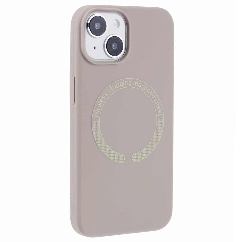 BJT Series For iPhone 14 Magnetic Phone Case TPU+Silicone Fabric Lining Back Cover