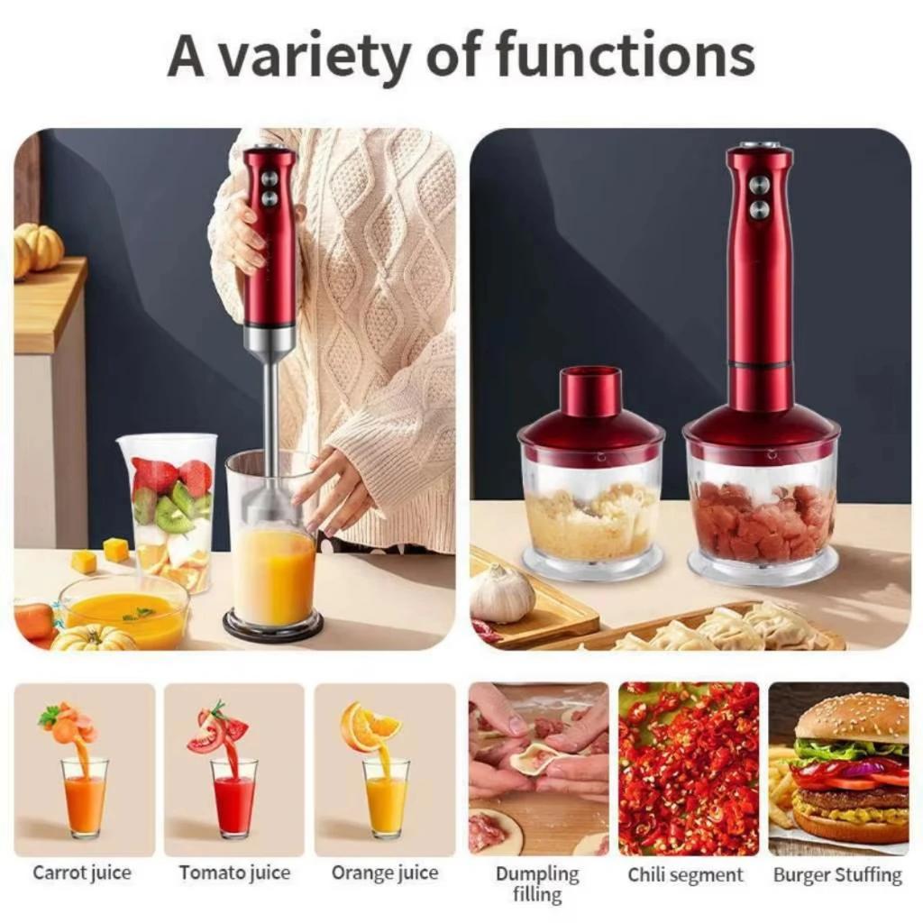 Houselin Hand Blender 600W,Button Variable Speed 5 In 1 Stick Blender,Emulsion Blender with Chopper, Whisk and Frother for Soup