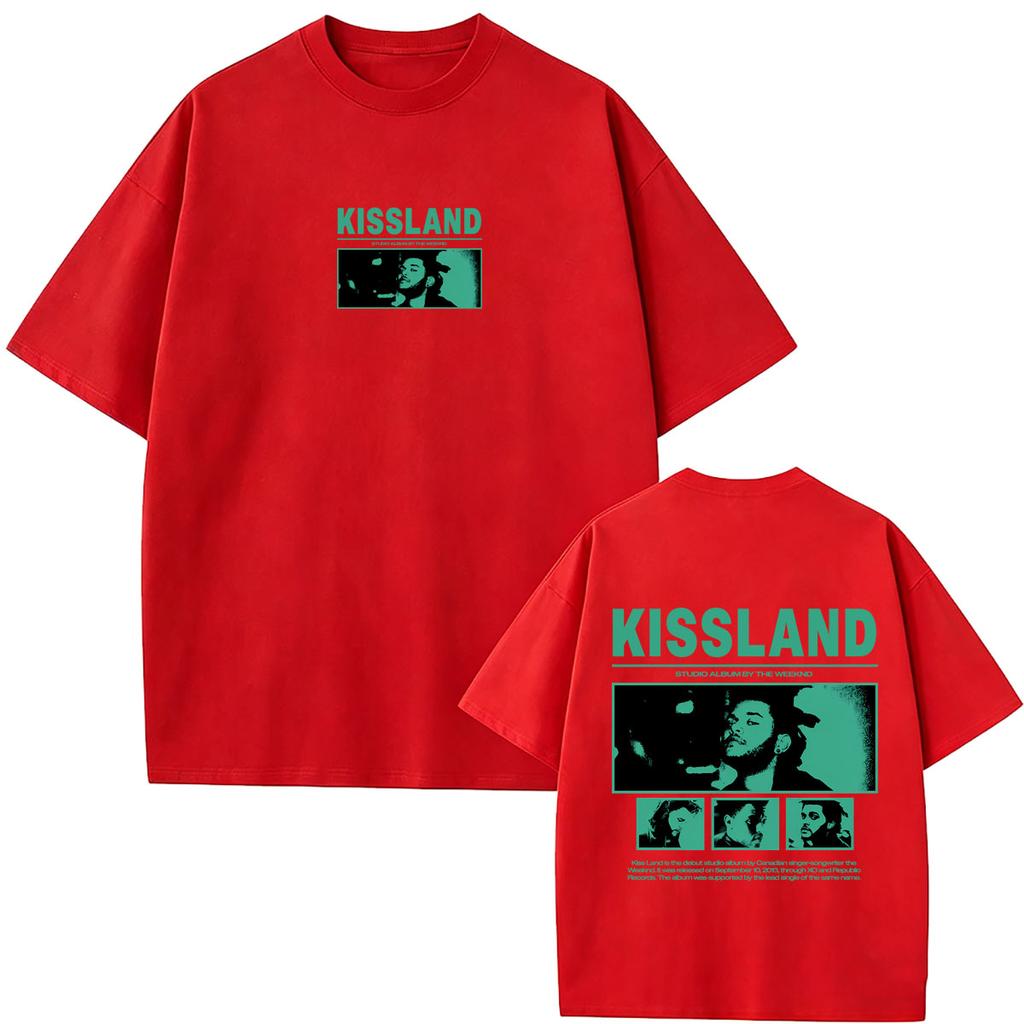 2026 Hot Sale Rapper The Weeknd Kiss Land Album Graphic T-shirt Men Women Hip Hop Fashion Pop Music Streetwear Men's Casual Cotton Tshirt Tops