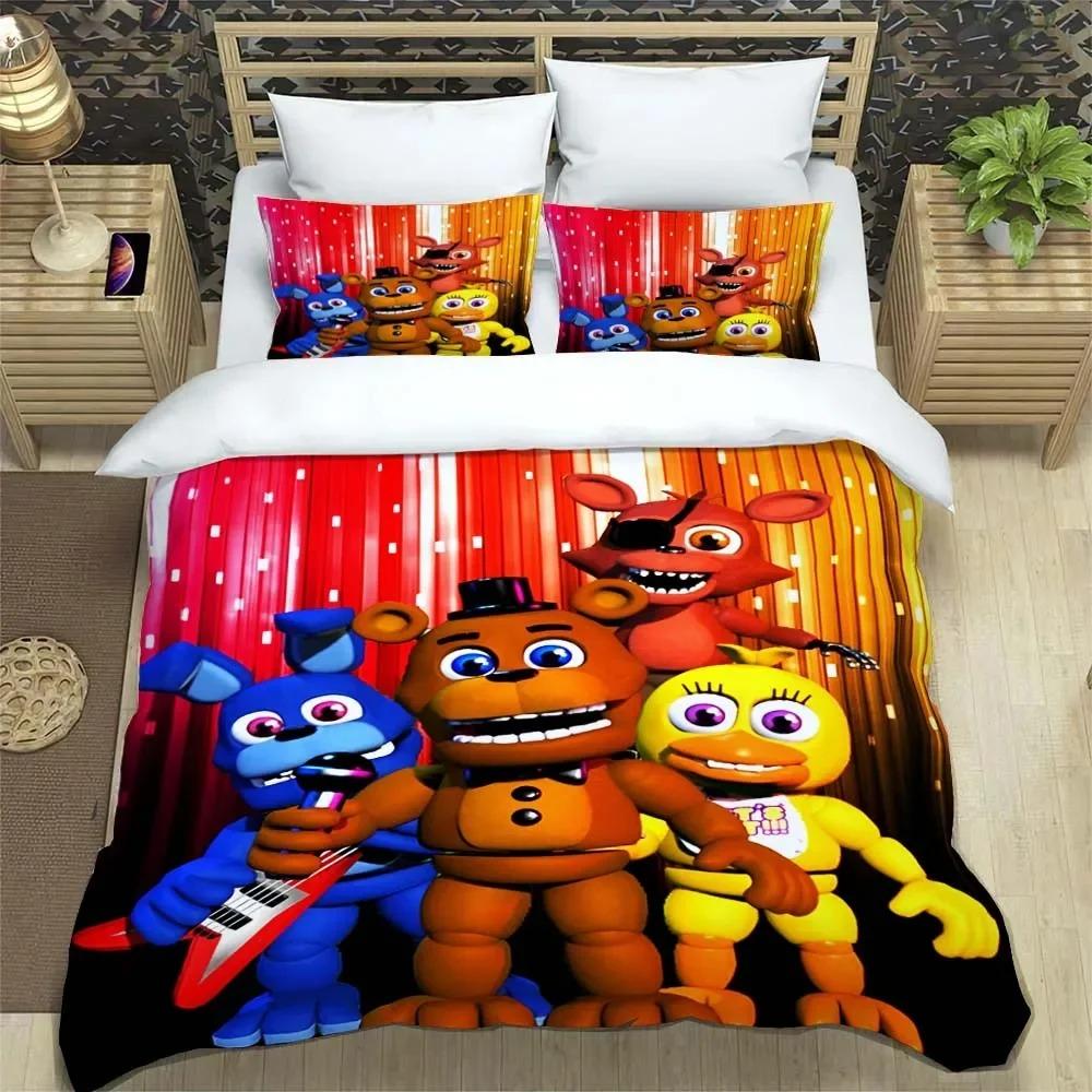 F-Five-Nights At Freddy´s FNAF Постельное белье Комплект постельного белья King Twin Double Boys Постельное белье из микрофибры или полиэстера Пододеяльник