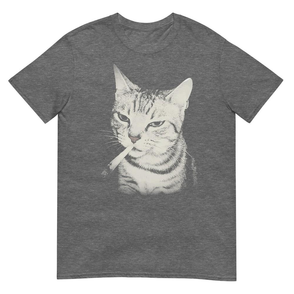 Курящий Кот Котёнок Сигарета Смешной Мем Тупой Мозговая Гниль Футболка