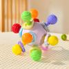 Silicone Hand Grip Ball Rotating Rattle Manhattan Round Ball Rattle Sound Toy  Newborn Gift