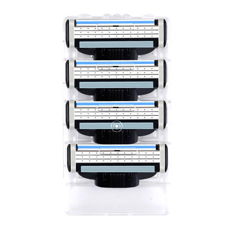 4 Pcs Razor Blades Compatible for Mache 3 Machine Shaving Razor Blade for Men Face Care