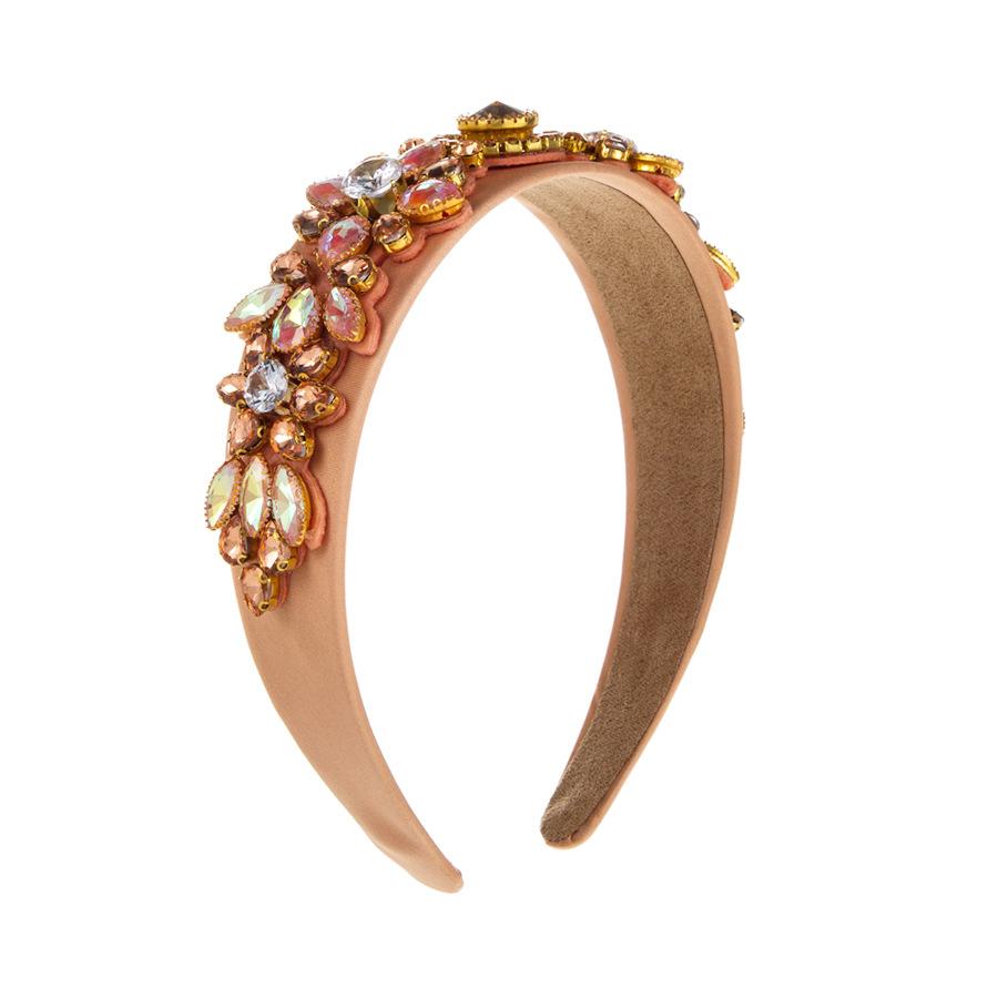 Женская тяжелая промышленность, полный кристалл, винтажная повязка на голову с широкими краями в стиле барокко, инкрустированная высококачественная женская повязка для волос