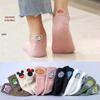 Милые женские хлопковые носки с мультяшной вышивкой на весну/лето 2024 года - Повседневные, дышащие, короткие носки-лодочки