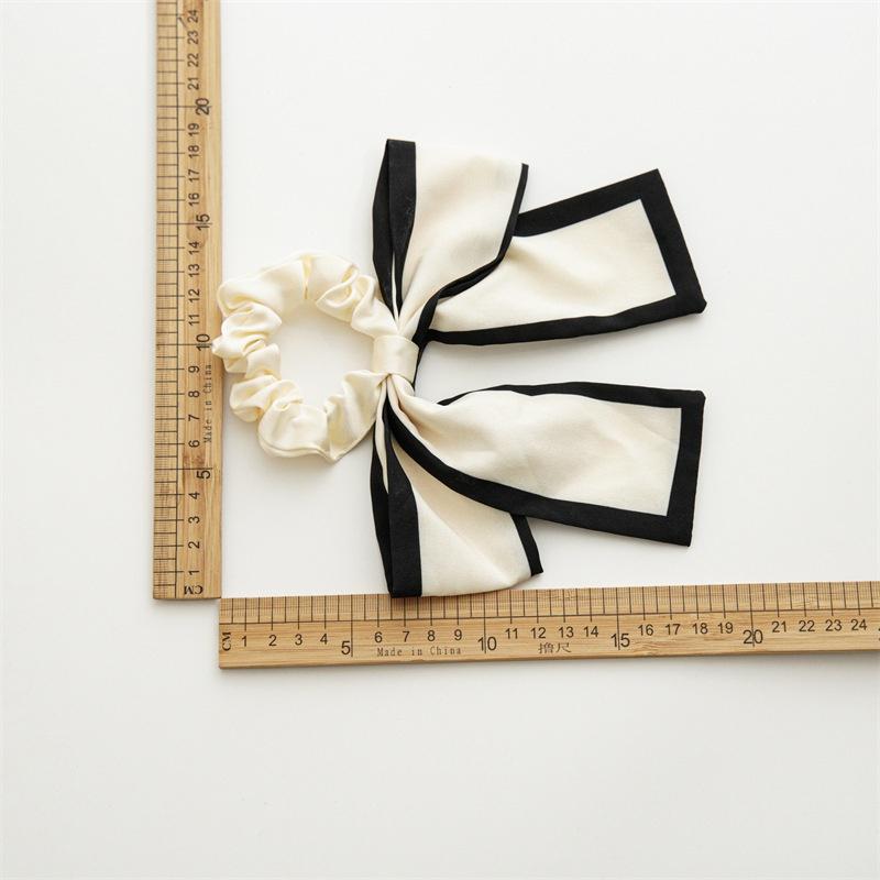 Fashionable Large Bow Ribbon Hair Rope Women French Scrunchies for Daily Ponytail