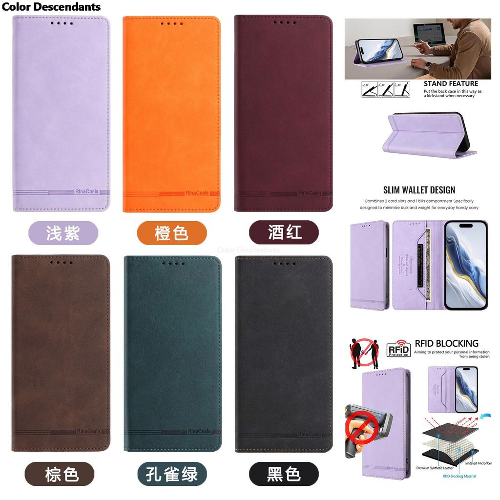 Magnetic Book Case For Tecno Pova 7 Ultra Neo 3 2 Curve 6 5 4 Pro Slim Spark Go RFID Anti-Theft Leather Phone Cover Card Holder