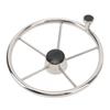 13 1 2 Inch Boat Steering Wheel 5 Spoke 25 Degree Stainless Steel Marine Steering Wheel with Center Cap and Grip for