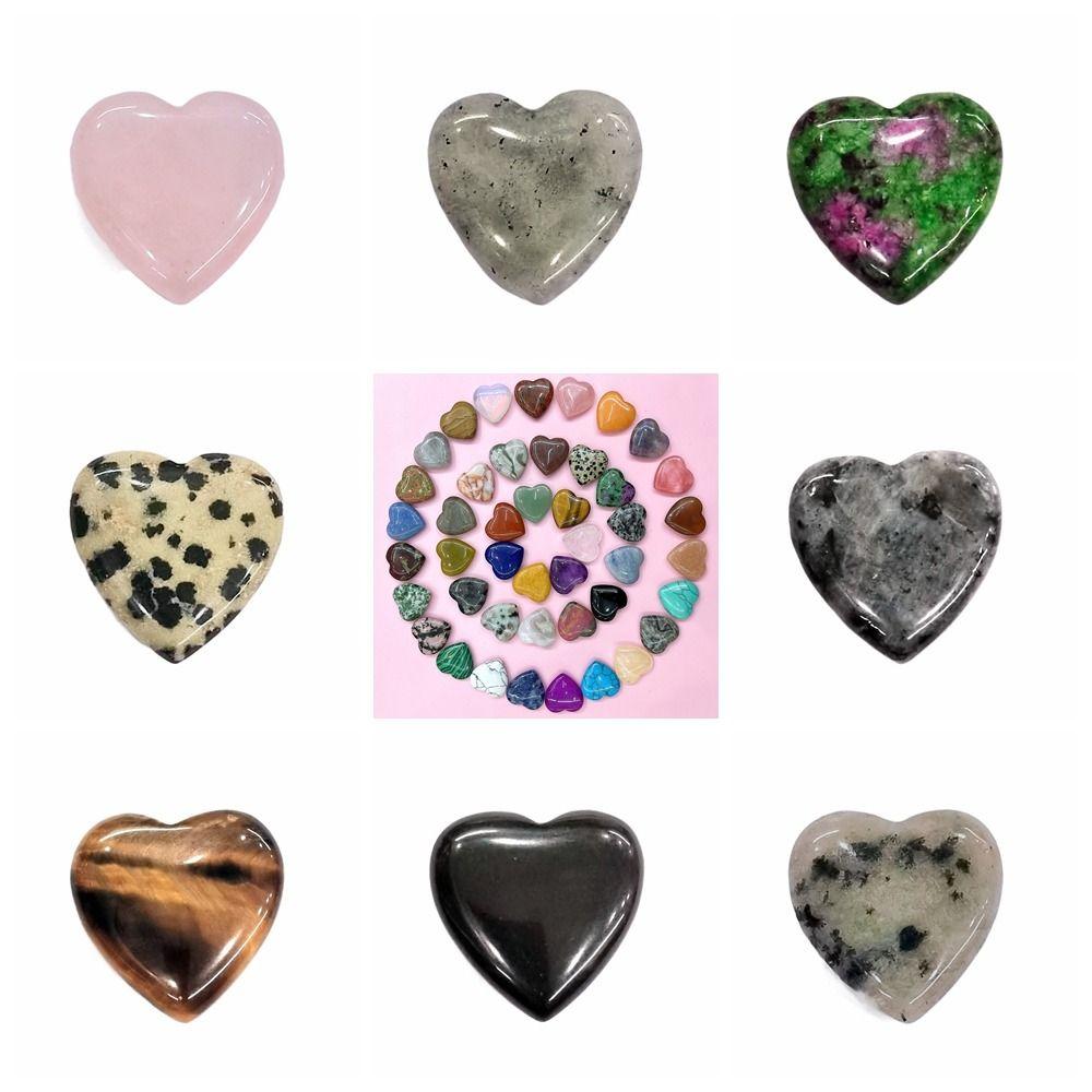 Non-porous Natural Crystal Stones Natural Quartz Crystal Ornaments Heart-shaped Stone  Gift