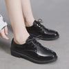 Women New Black Platform Flats Shoes Ladies Loafers Lace Up Elegant Small Leather Shoes Designer Casual Leather Oxfords