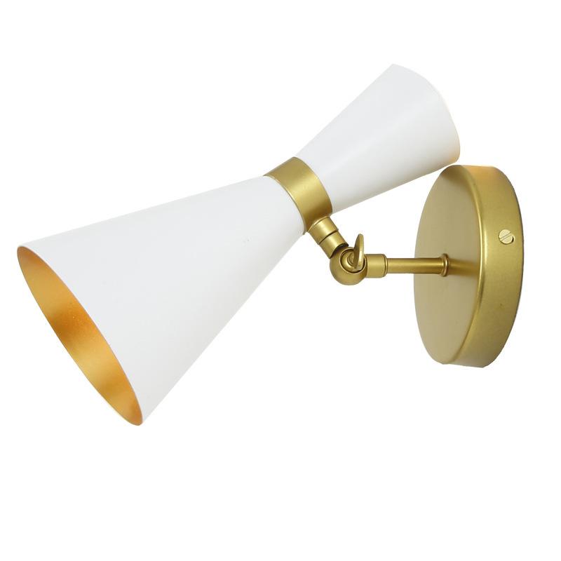 Современный настенный светильник Nordic Trumpet Lamp с лампочкой E27 для коридора, гостиной, фойе, спальни, регулируемый угол наклона, металлические светильники
