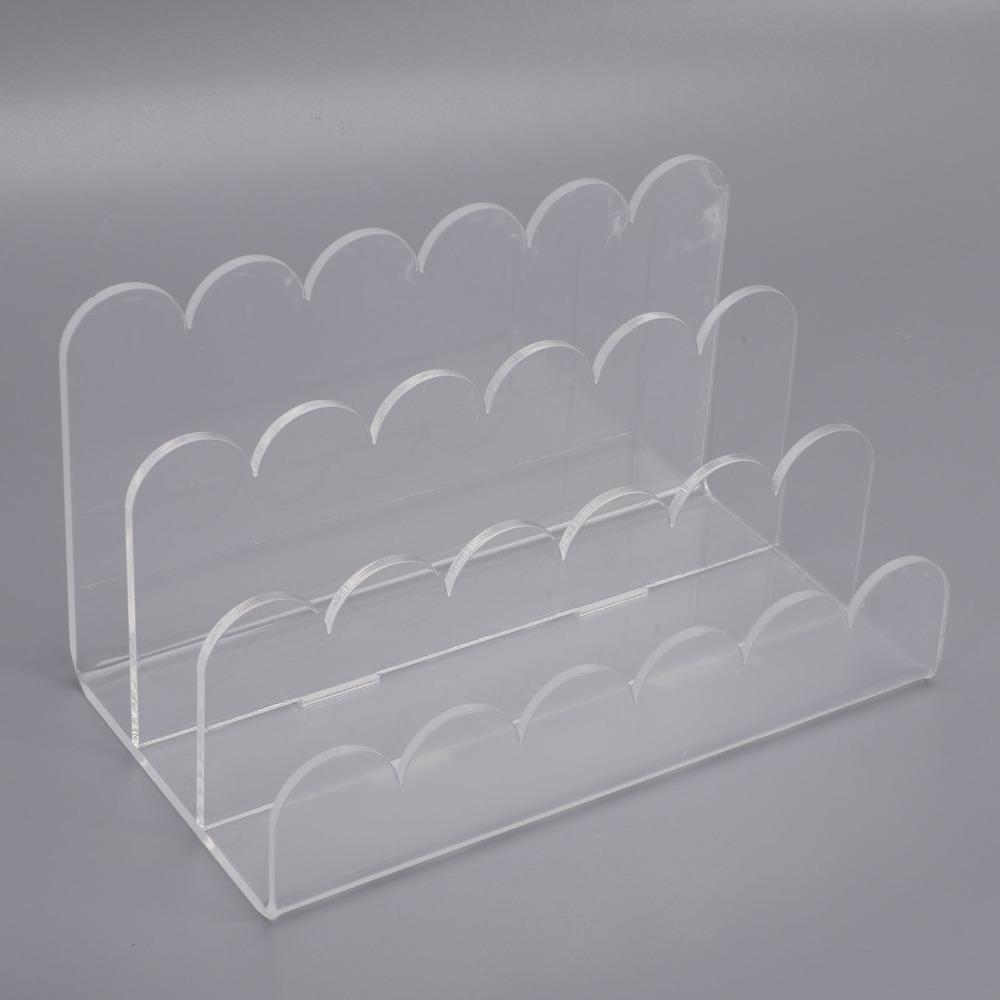 Vertical Storage Letter Sorter Scalloped Design File Holder Acrylic Mail Organizer for Stationery