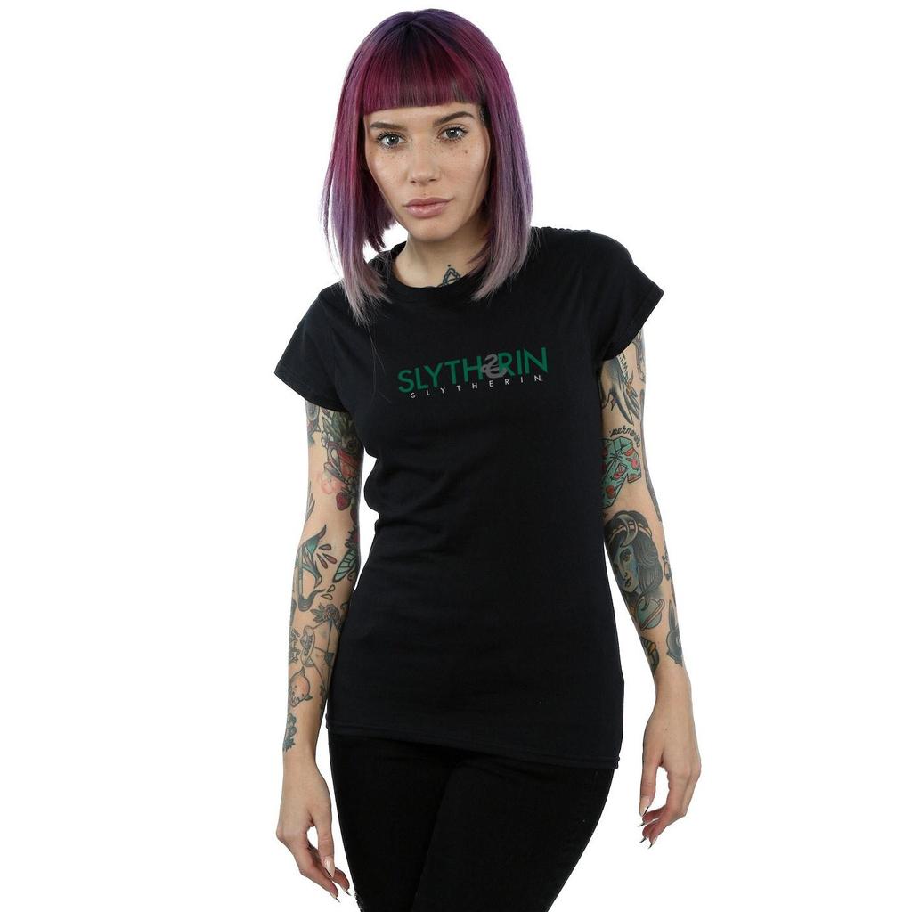 Harry Potter Womens/Ladies Slytherin Text Cotton T-Shirt