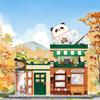 Non-Toxic Japanese Street View Building Blocks Mini Bricks Panda Izakaya Coffee Shop Mini House Building Toys Gifts For Kids