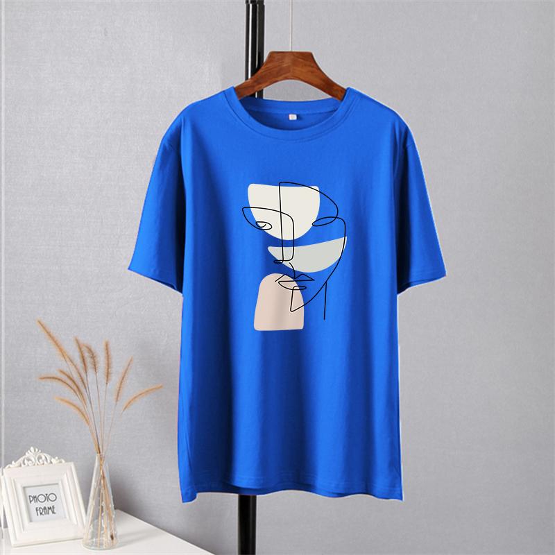 Shellsuning элегантная футболка с принтом персонажей, женские летние шикарные повседневные футболки, хлопковый джемпер, пуловер большого размера, женские топы