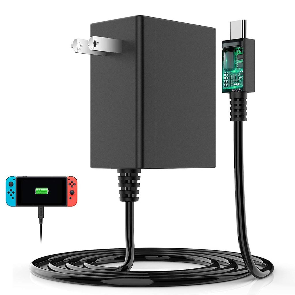 AC adapter charger for Nintendo dock TV mode PSE safety fast charging compatible with OLED Switch, substitute, compatible, Type-C connector,