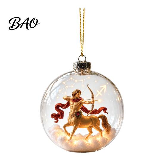 Animal Ornaments for Christmas Zodiac Ornament, Twelve Sign Hanging Decoration, 2D Acrylic Holiday Tree Decorations Horoscope Pendant Xmas Tree, Home