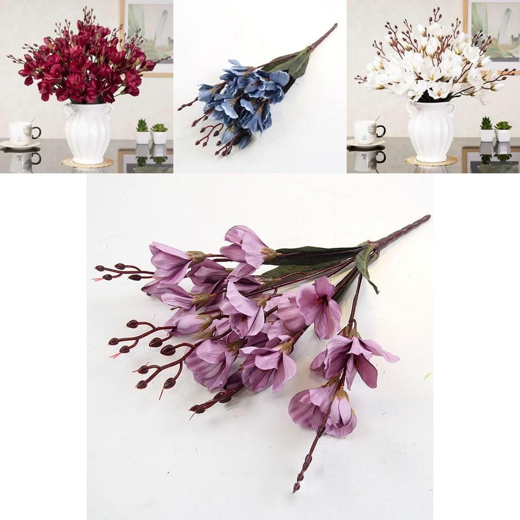 Elegant Realistic Faux Magnolia Silk Floral Bouquet For Wedding Decorations
