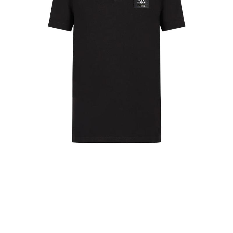 Armani Exchange Мужская футболка-поло с коротким рукавом, однотонная, с принтом логотипа, на пуговицах, SS23, Топы, Черный 3RZFAA-ZJ84Z-1200