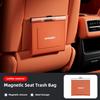 Car Leather Garbage Bag Magnetic Adsorption Seat Back Hanging Storage Bag For Mitsubishi Colt I200 Space Ralliart Ex Star Mirage HZ8