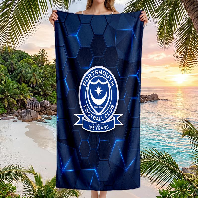 Полотенце для пляжа Portsmouth FC, быстросохнущее, из микрофибры, впитывающее, портативное, для путешествий, для плавания