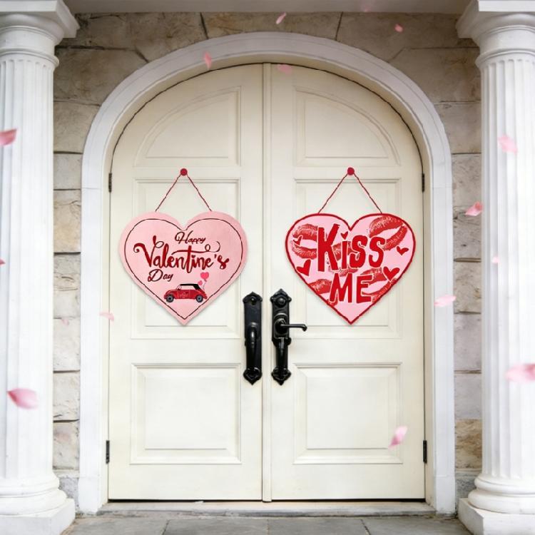 Настенное украшение ко Дню святого Валентина Бумажная вешалка на дверь с веревкой Декор для дома и офиса Декоративный праздничный подарок