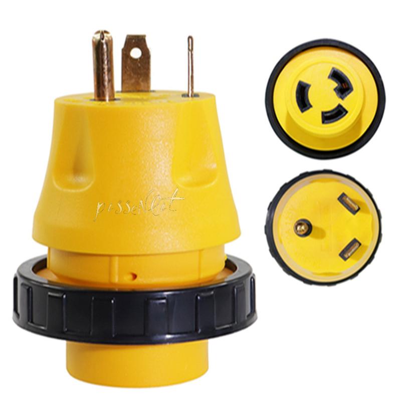 Адаптер шнура питания 15A Male to 50A Twist Lock Female Plug Connector для RV Camper Car Accessories Car Socket