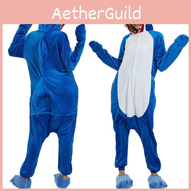 Взрослый Костюм Косплей Синяя Акула Животное Фланелевая Пижама Комбинезон Одежда для Сна Удобный Мягкий Теплый