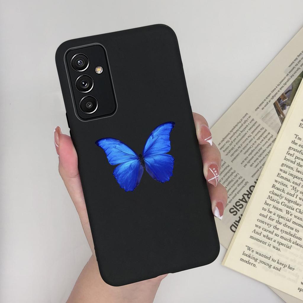 For Samsung A82 Phone Case Butterfly Lavender Matte Cover For Samsung Galaxy A82 A 82 Funda Soft Silicone Shockproof Bumper Capa