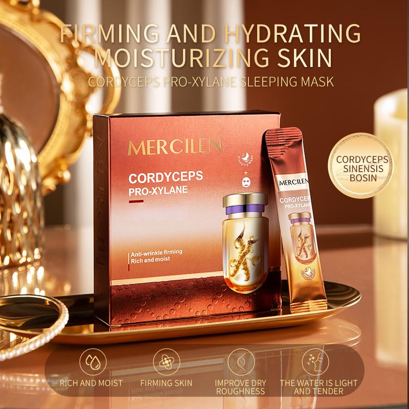 MERCILEN 20 шт., двойная антивозрастная ночная маска с кордицепсом Bose Yin, увлажняющая, укрепляющая, против морщин, замораживающая маска для второго броска
