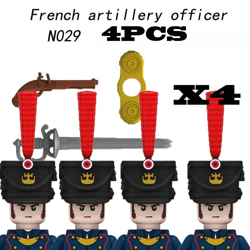 Napoleonic Wars Military Soldiers Building Blocks Medieval Army Figures Russian Ukraine Knights Infantry Weapon Bricks Kids Toys