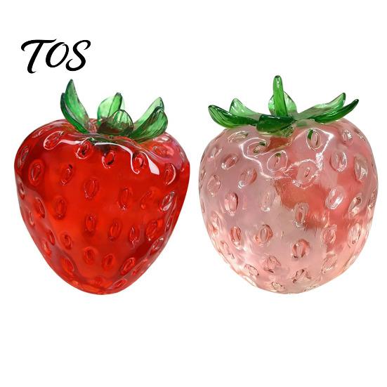 Decompression Toy Clear Strawberry Stress Ball Toy, Giant Red Pink Squeeze Kids Relief for Relieve Stress, Fake Fruit Sensory Fidget Gadget
