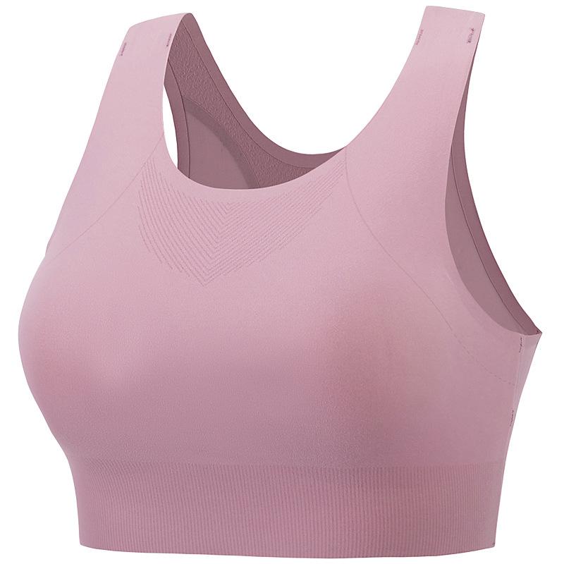 New Seamless Dispensing Sports Underwear Women's Shockproof Running Yoga Vest Mesh Beauty Back Gather Bra Can Be Worn Outside