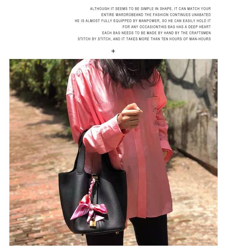 Женская сумка-ведро из натуральной кожи - Сумка-тоут из коровьей кожи ТОГО в стиле кэжуал