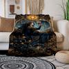 "Enchanted Starry Night Fantasy Art Print"Blanket Flannel Throw Blanket for Sofa, Bed, Travel, Camping, Office, Couch, Chair, And Bed Gift f