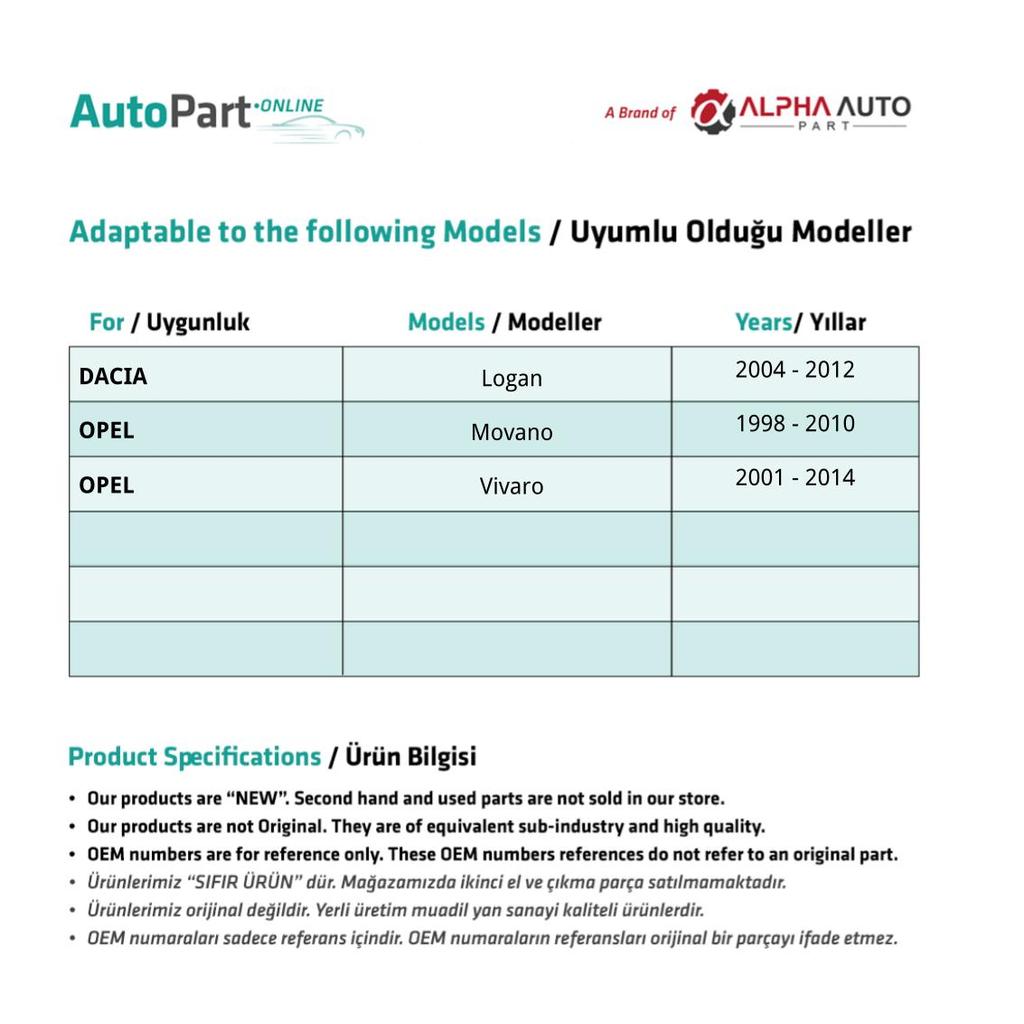 Лампа габаритного сигнала для Dacia и Opel - с прокладкой - белая