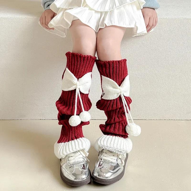 1 Pair Korean Fashion Bow Loose Sock for Kids Girl Lolita Bow Leg Warmers for Children Spring Autumn Soft Cotton School Sock