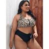Новые сексуальные купальники женские раздельные леопардовые принты большого размера Fat MM бикини купальники