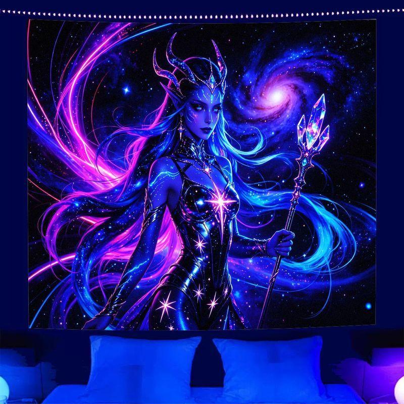 Cyberpunk Star Goddess Tapestry anime Aesthetic Background Wall Cloth E-sports Room Room Decoration Home Decoration