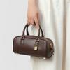Niche Design Genuine Leather Retro Underarm Bag, Bowling Bag, Boston Underarm Bag, Shoulder Bag, Women's Bag